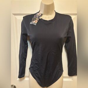 NWT Hapari  black long sleeve swimsuit rash guard surf